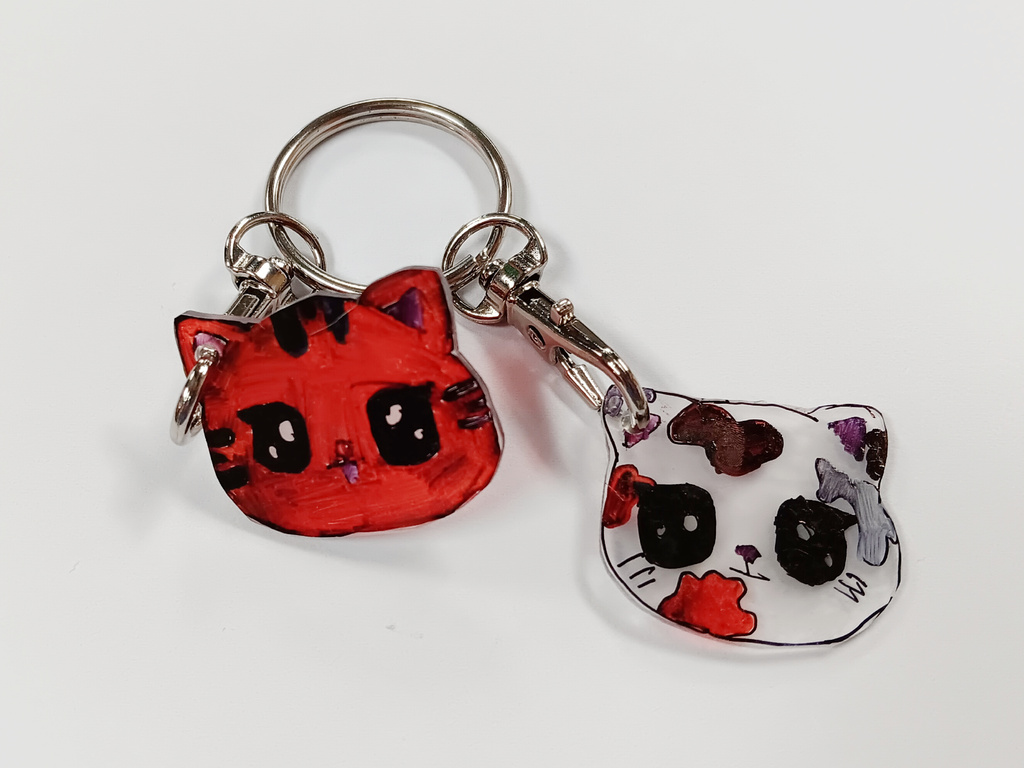 cat face keychains
