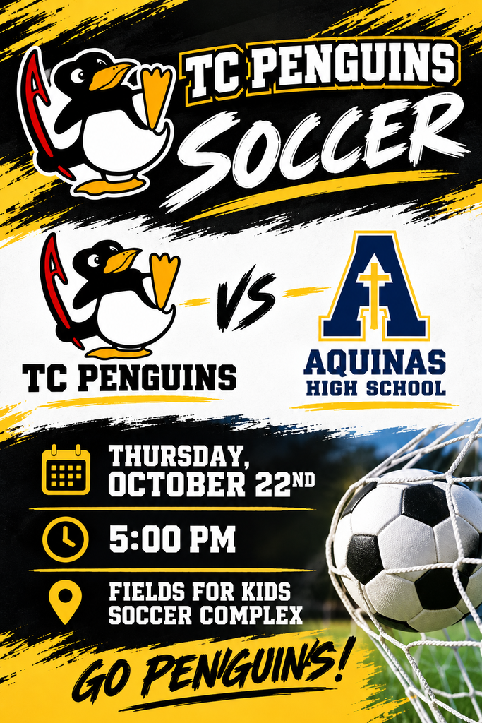 TC Soccer vs Aquinas, Thursday, October 22, 2026 @ 5:00 pm 