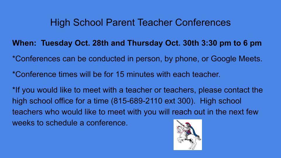 Parent Teacher Conference information