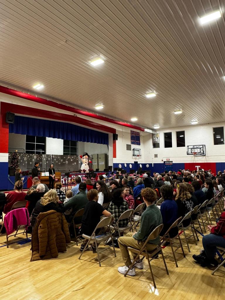 people in gym watching concert