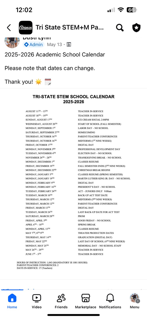 25-26 school year calendar