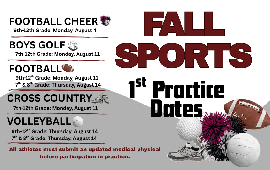 Fall Sports 1st Practice Dates