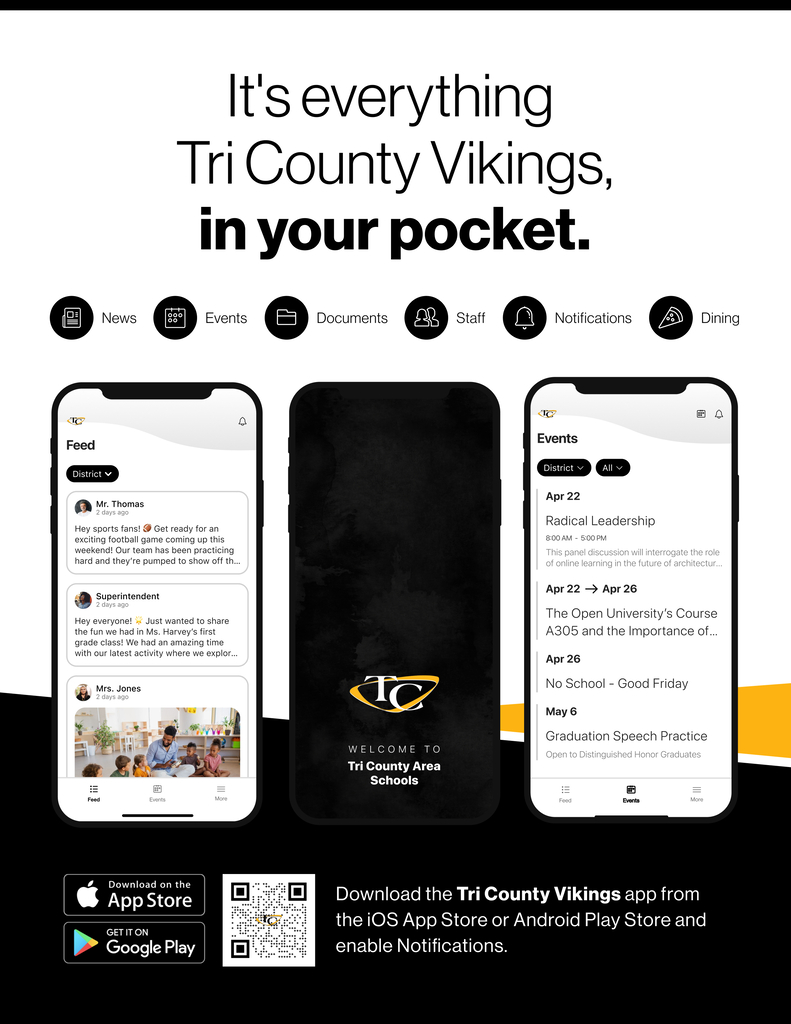 Advertisement for new Tri County App.