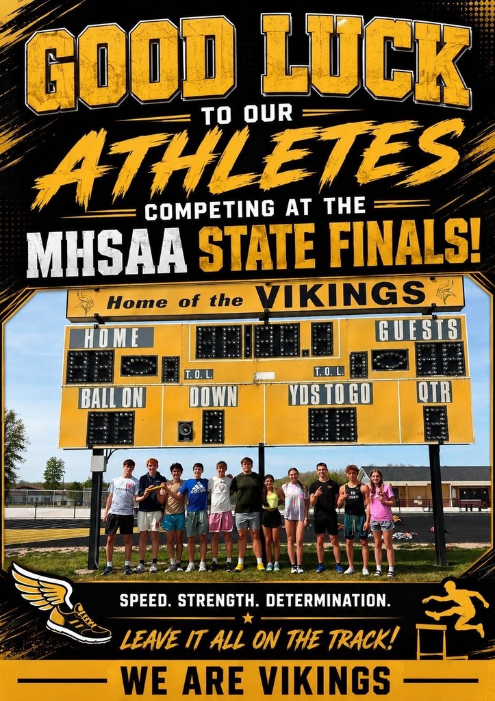 Post of track and field athletes wish them luck at the State Finals
