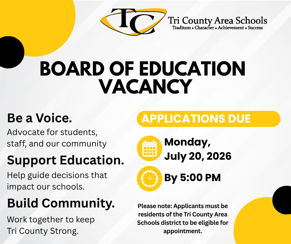 Graphic for a board of education vacancy