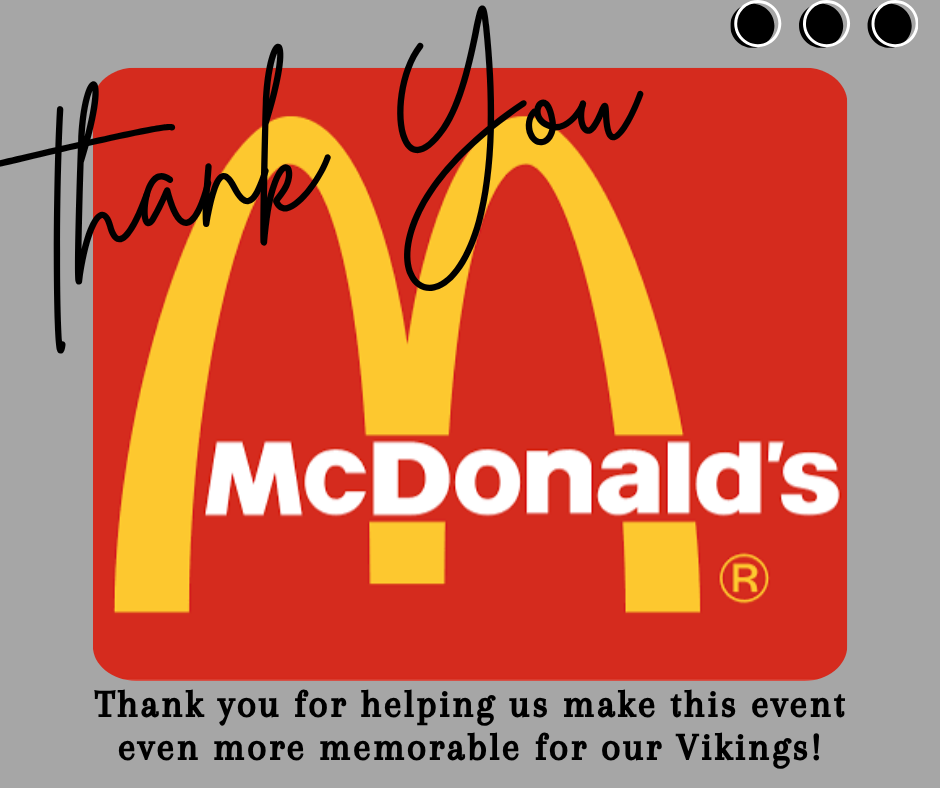 Donation thank you to McDonalds