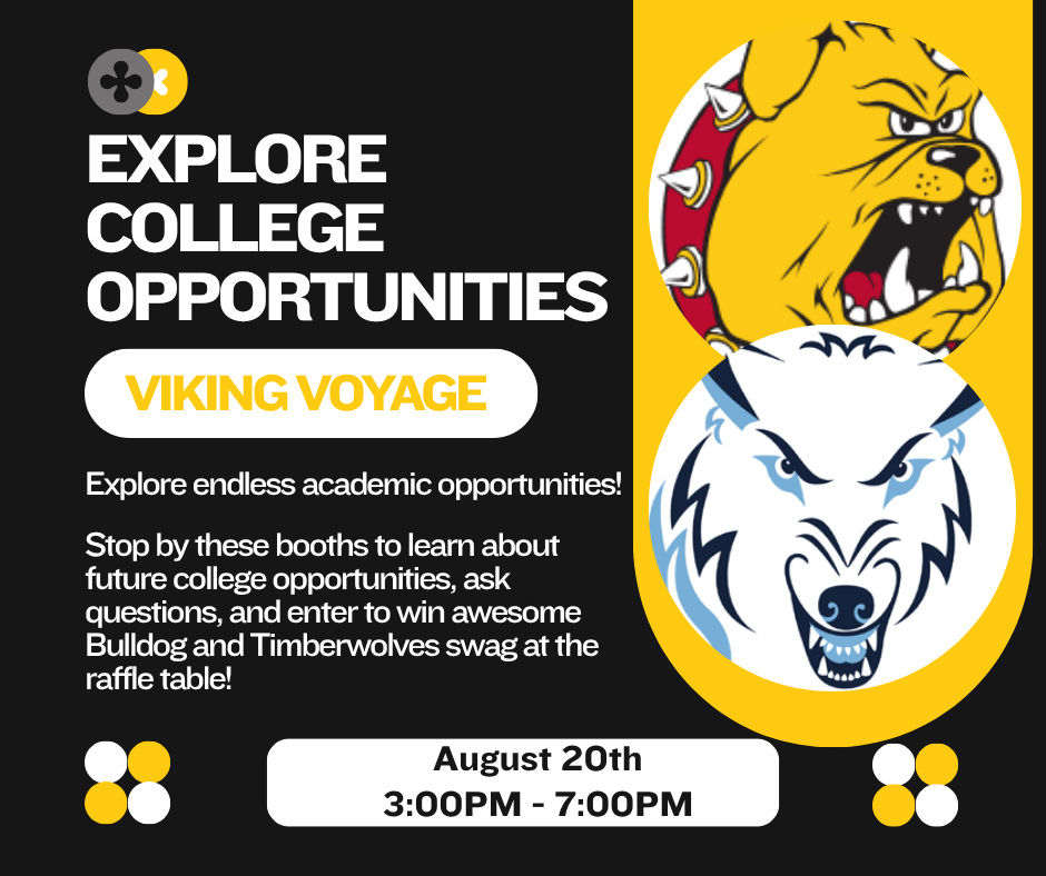 College apparel giveaway at Viking Voyage