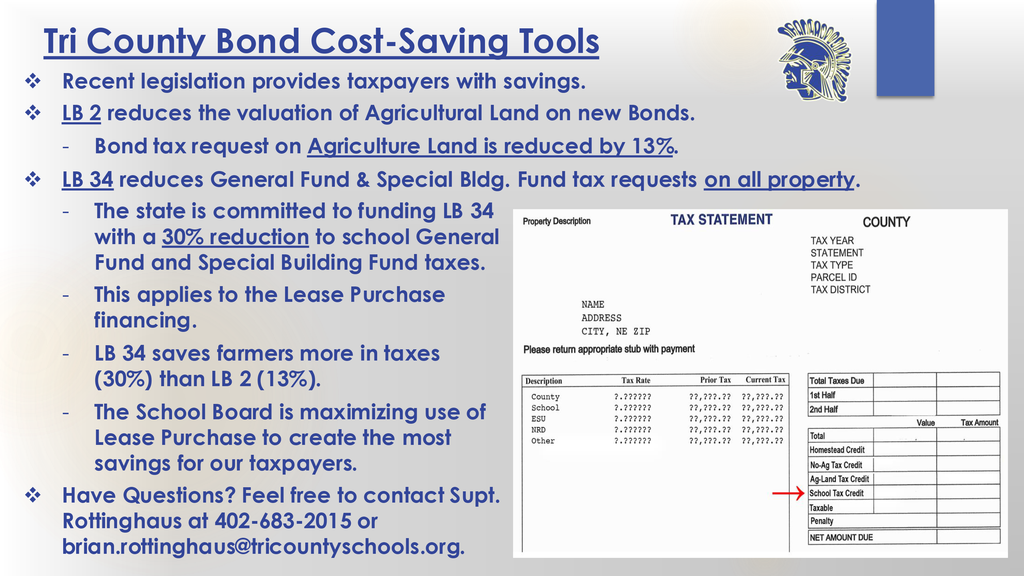 Tri County Bond Cost-Saving Tools