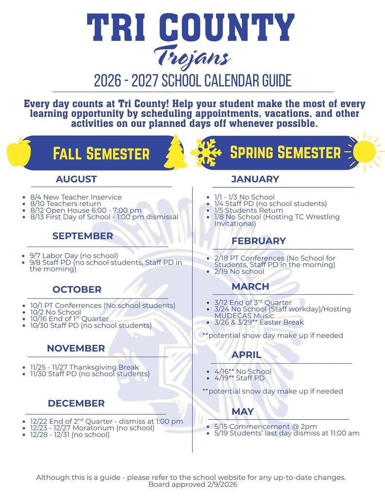 TC schedule