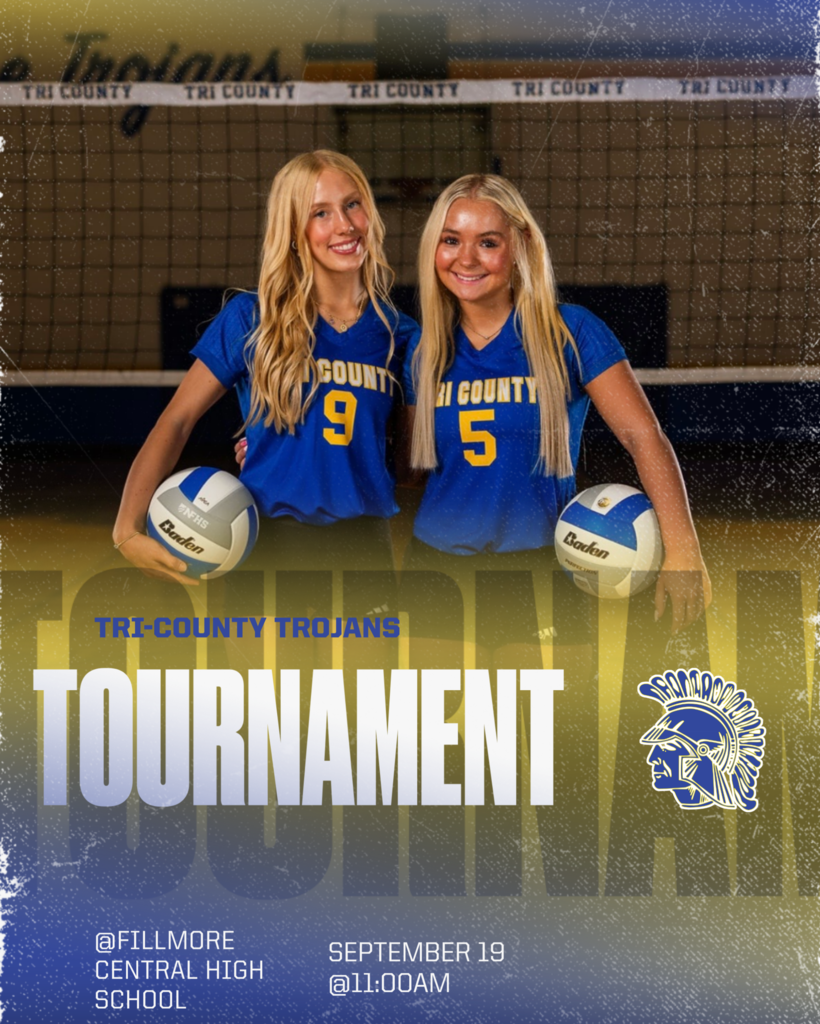 Saturday, September 19 at 11:00 AM, there will be a volleyball tournament at Fillmore Central High School