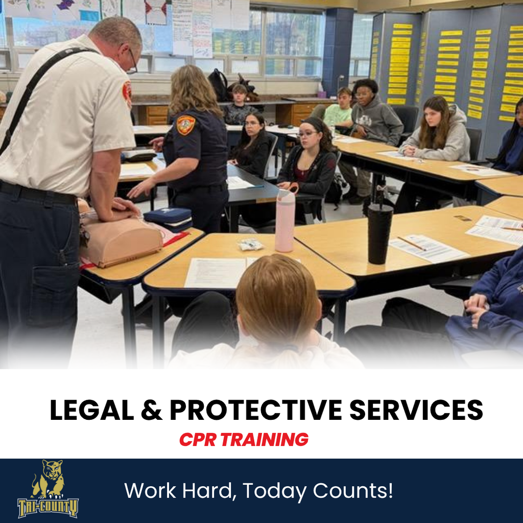 Franklin Fire Department training Legal & Protective Sophomores on CPR