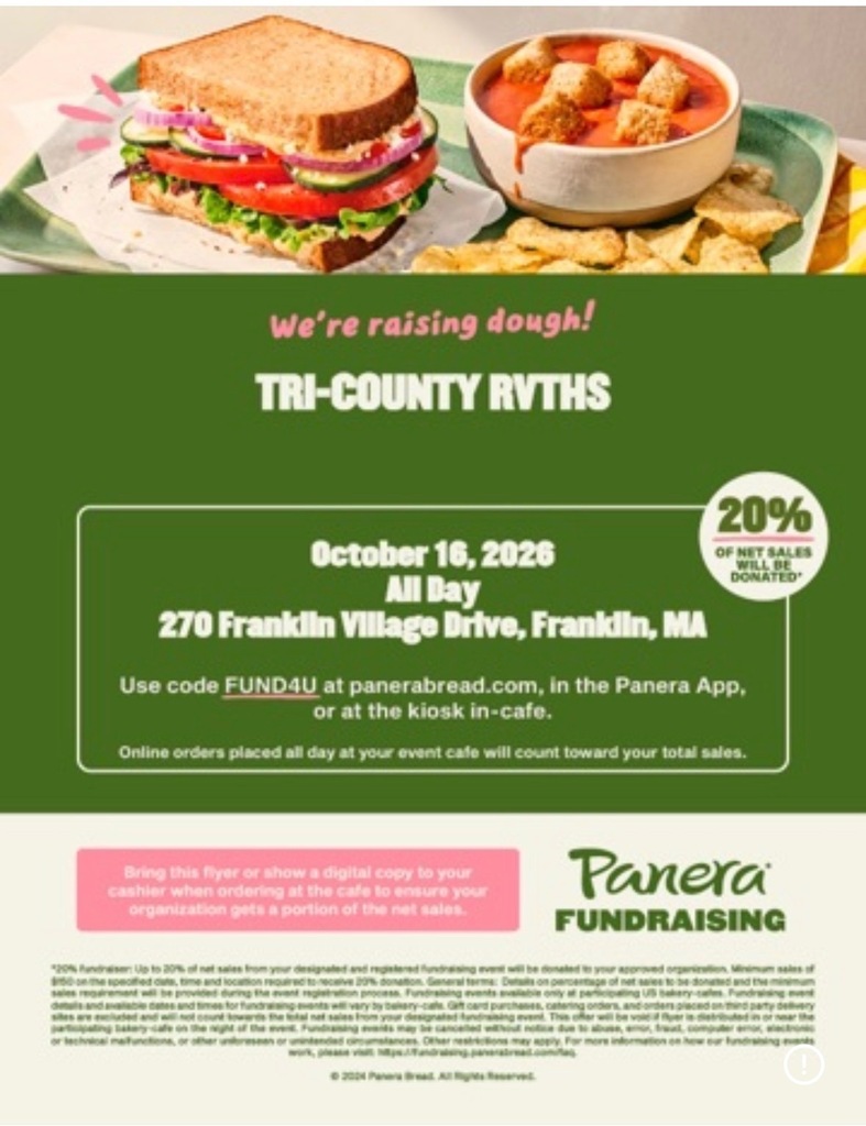 Cheerleader Fundraiser at Panera Bread on October 16, 2026
