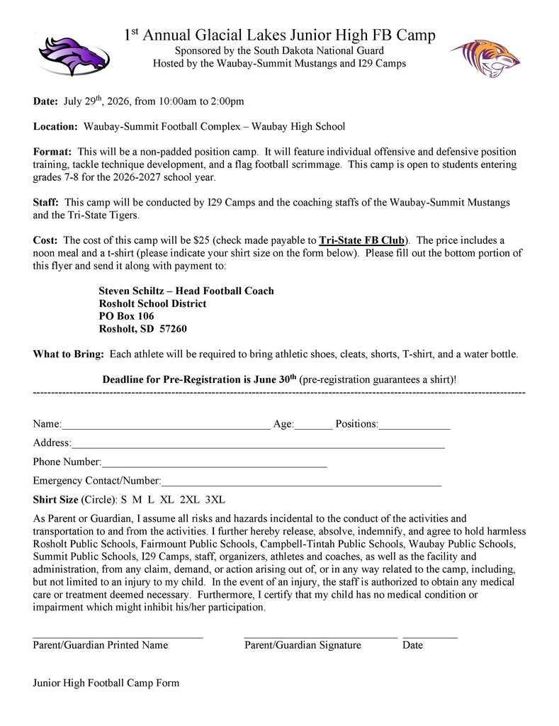 Glacial Lakes Junior High Camp