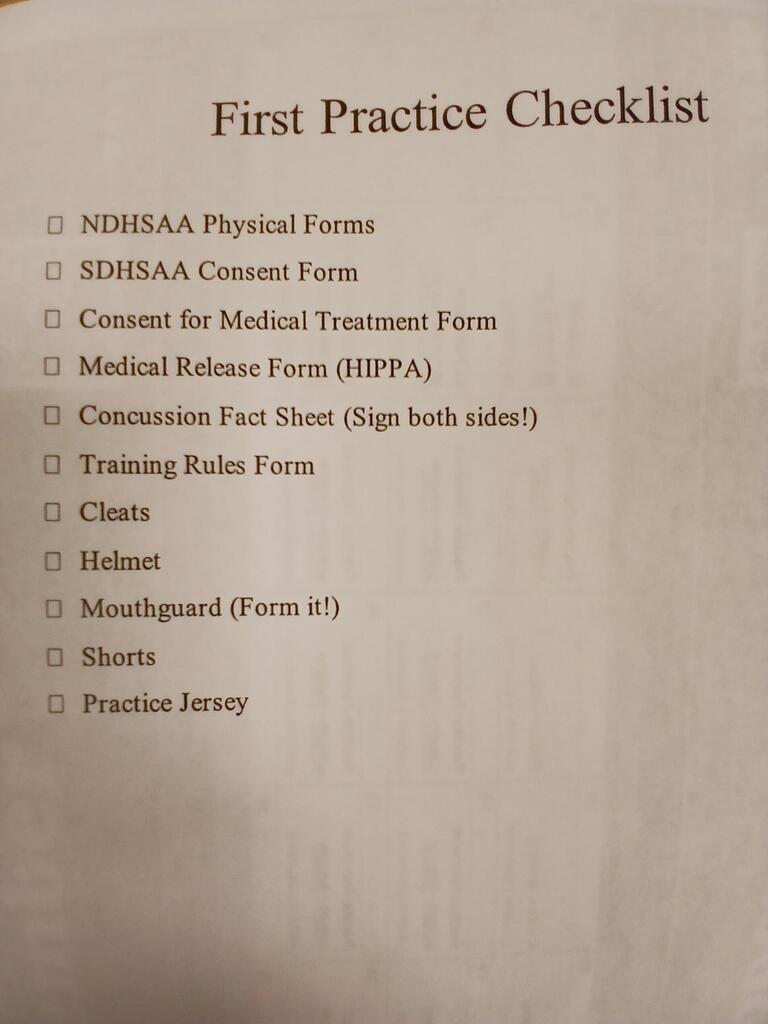 Practice Checklist