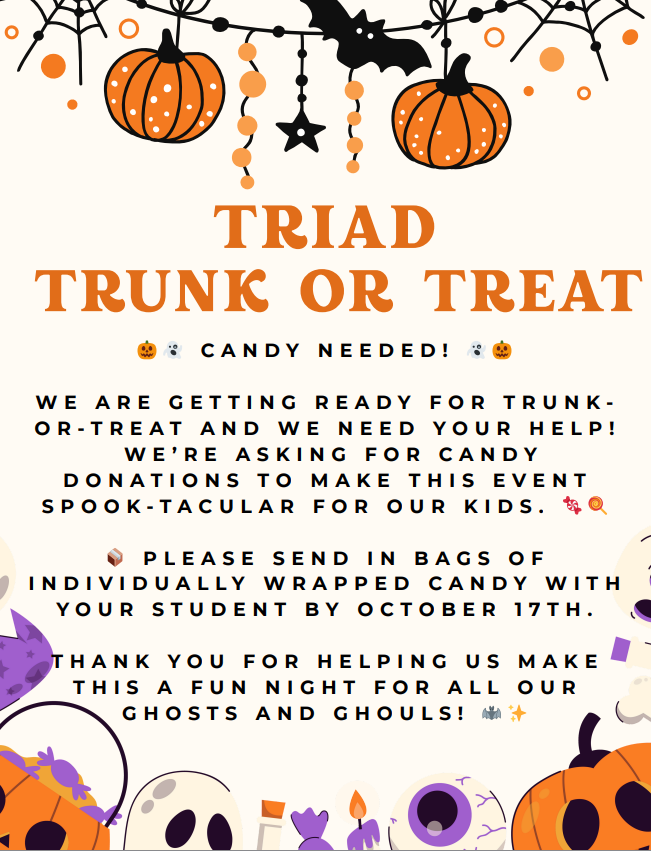 Trunk or Treat Candy Donations
