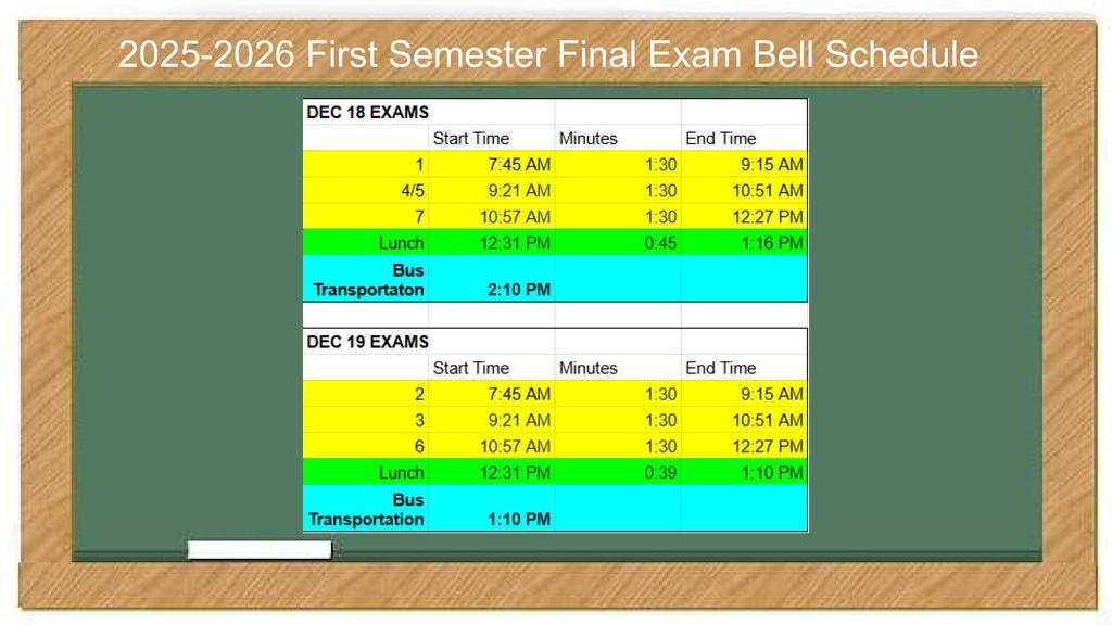 Exam Schedule