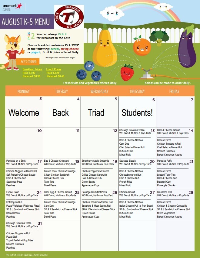 Elementary Menu 2026