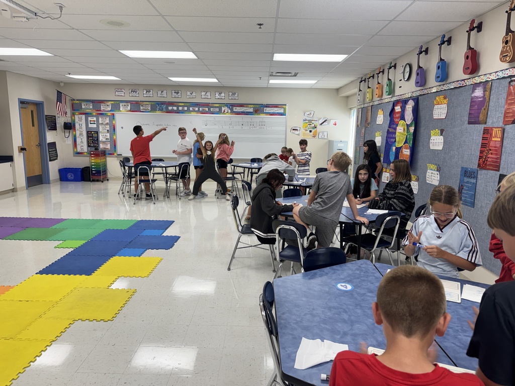 Students compete during a beat keeping competition.