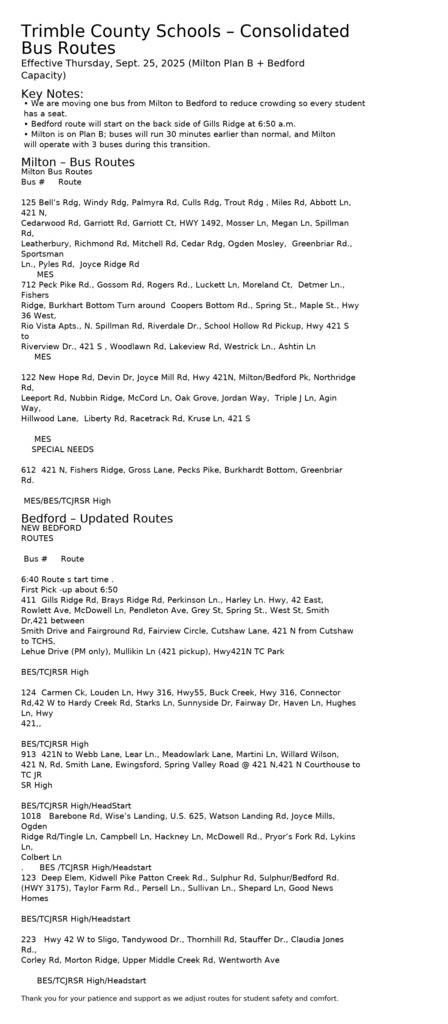 Bus Routes