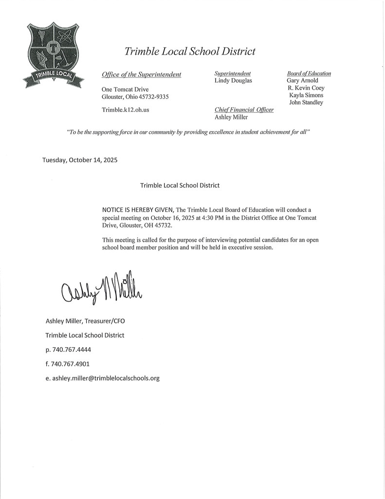 Special Board Meeting Oct 16 2025