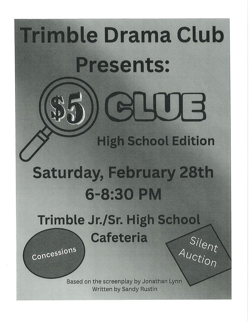 Is weather getting you down? Come join us for a night of Drama Club Saturday February 28th 6-8pm
