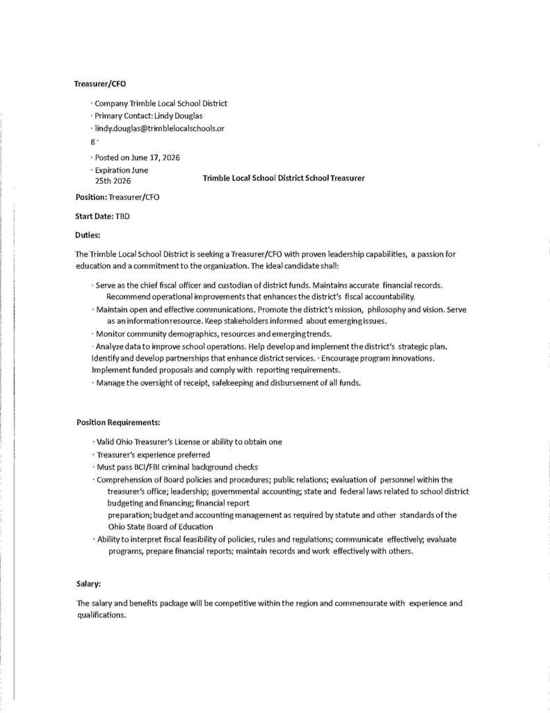 treasurer opening 1