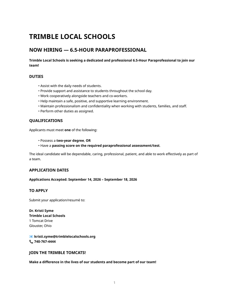 Join our team!