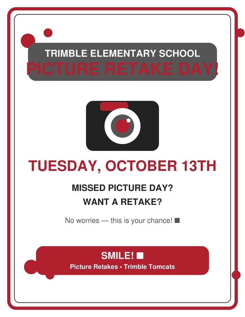 Retake Picture day is coming up. October 13th