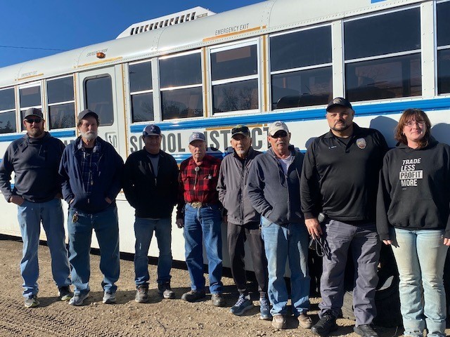 group photo of bus drivers
