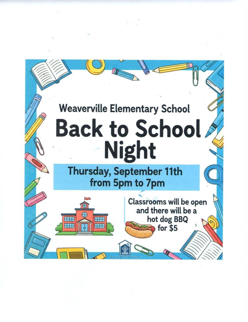 image with information about back to school night