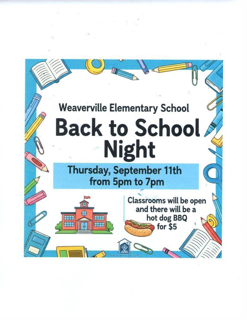 image with information about back to school night