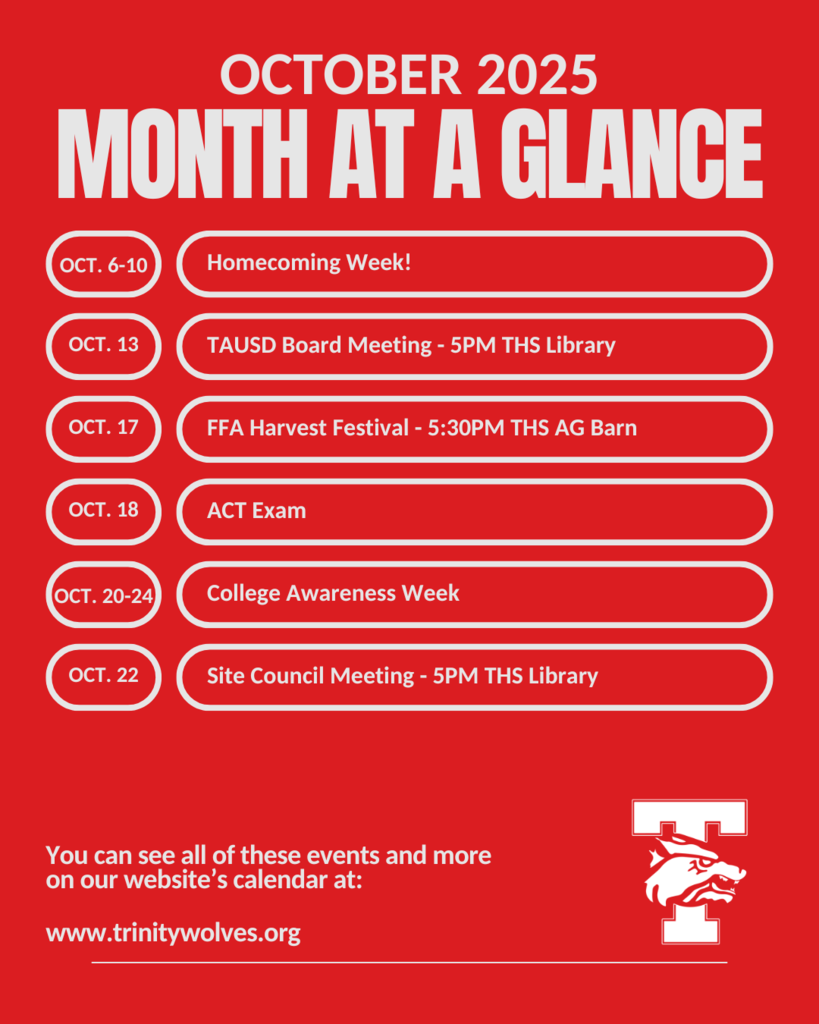 image of monthly events at a glance