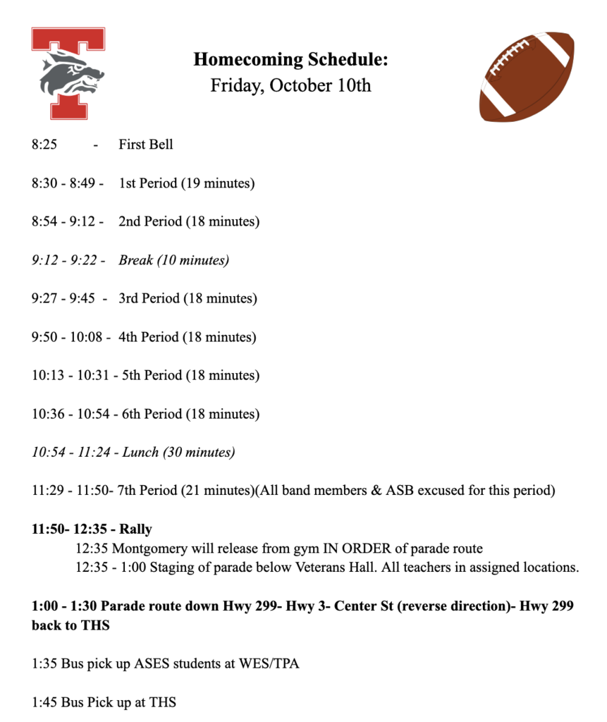 image of bell schedule