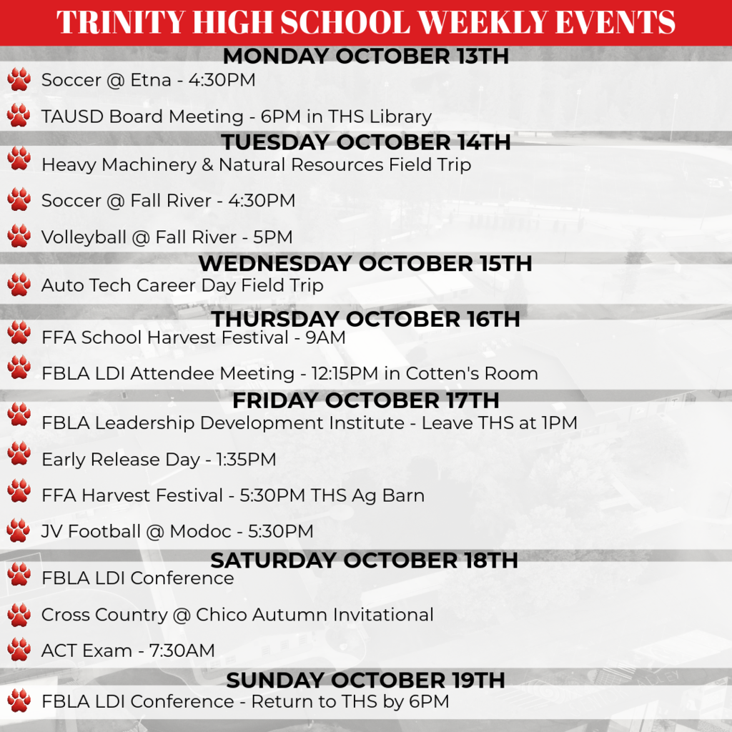 image of weekly events