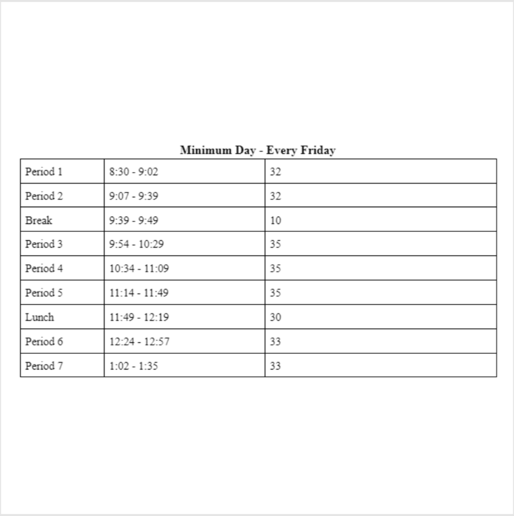 image of weekly events