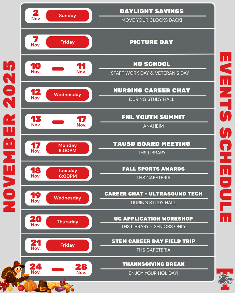 image of monthly events