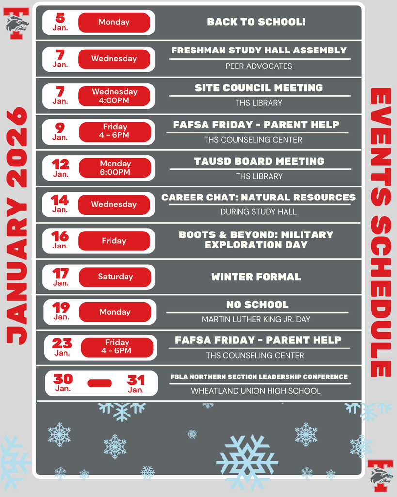 image of monthly events