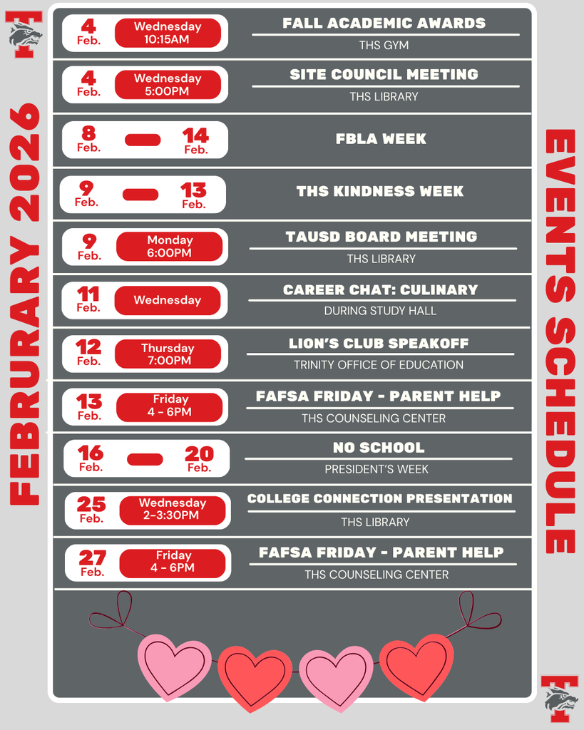 image of monthly events