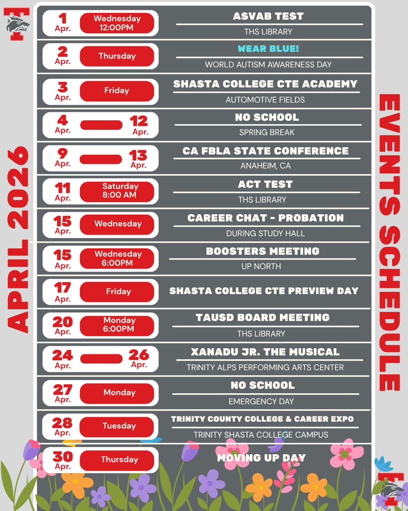 image of monthly events