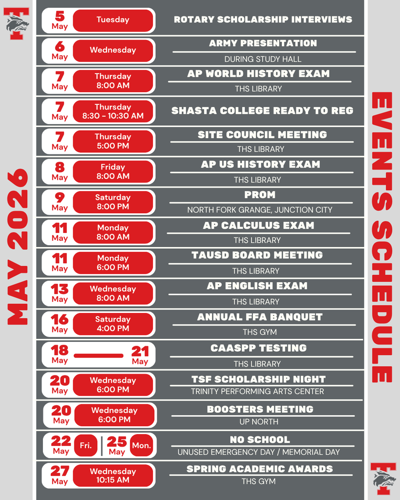 image of monthly events