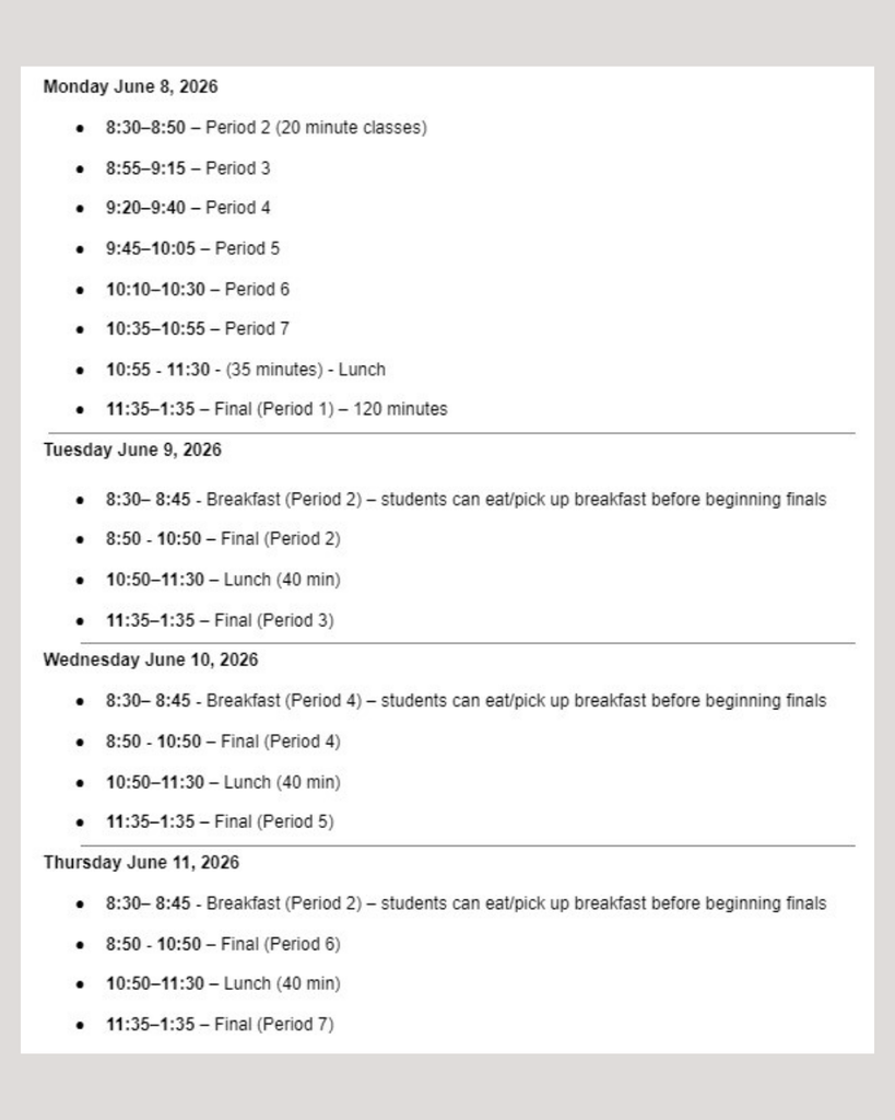 bell schedule