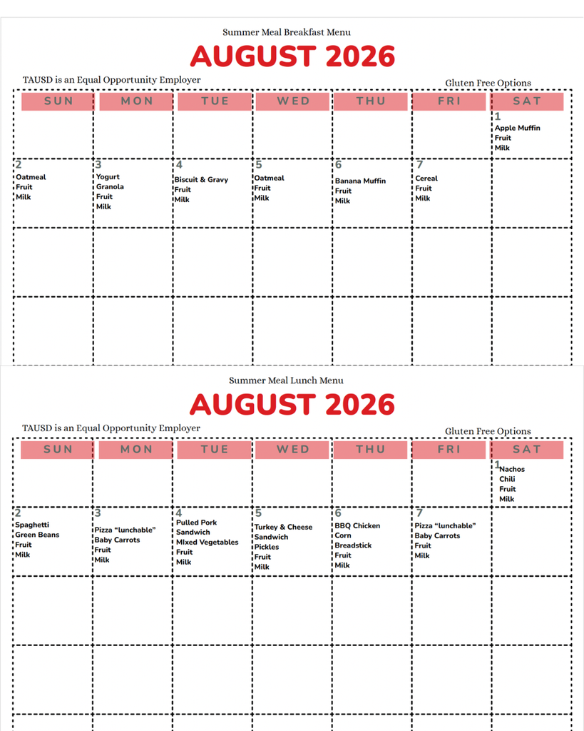 august menu