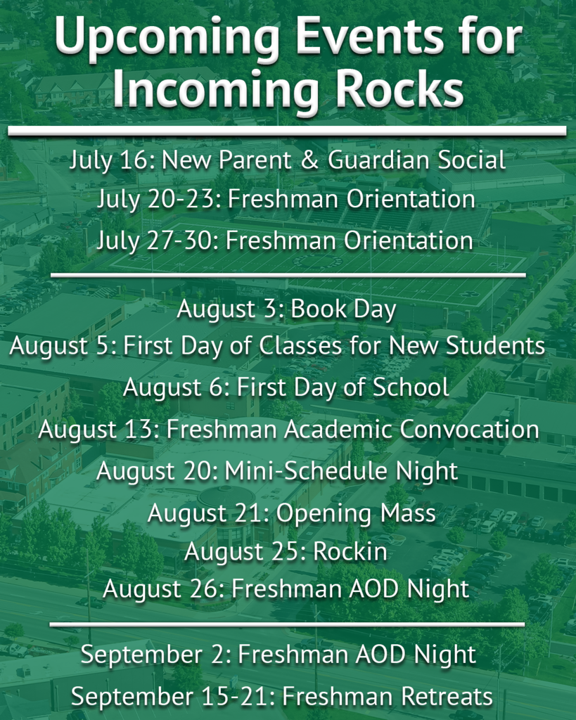 Upcoming Events for Incoming Rocks