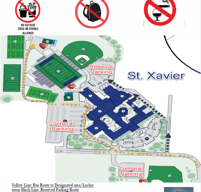 Cincinnati St. X Parking Map
