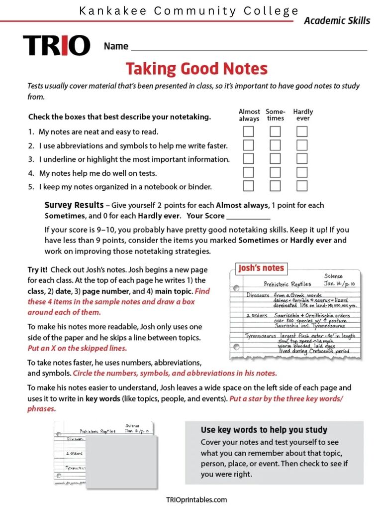 Taking Good Notes