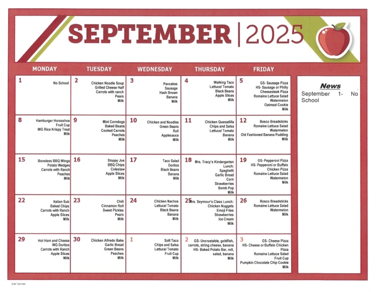 sept menu