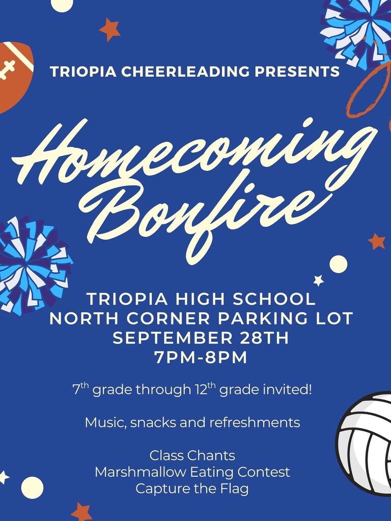 Homecoming Football Game Poster in Bright Blue Bright Orange Refined Vintage Style