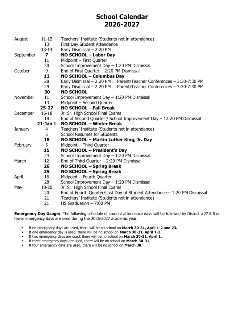 26-27 school calendar