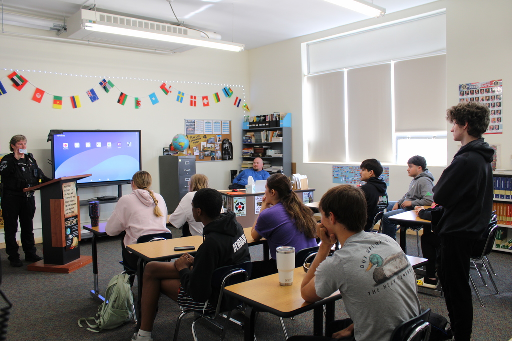 City Police speaking to students.