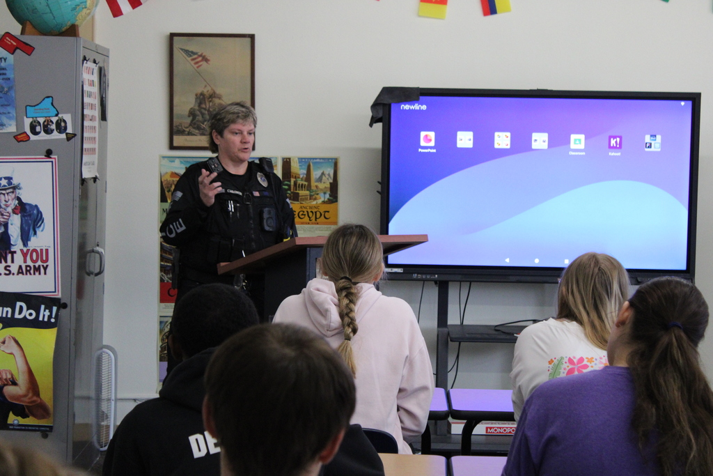 City Police speaking to students.